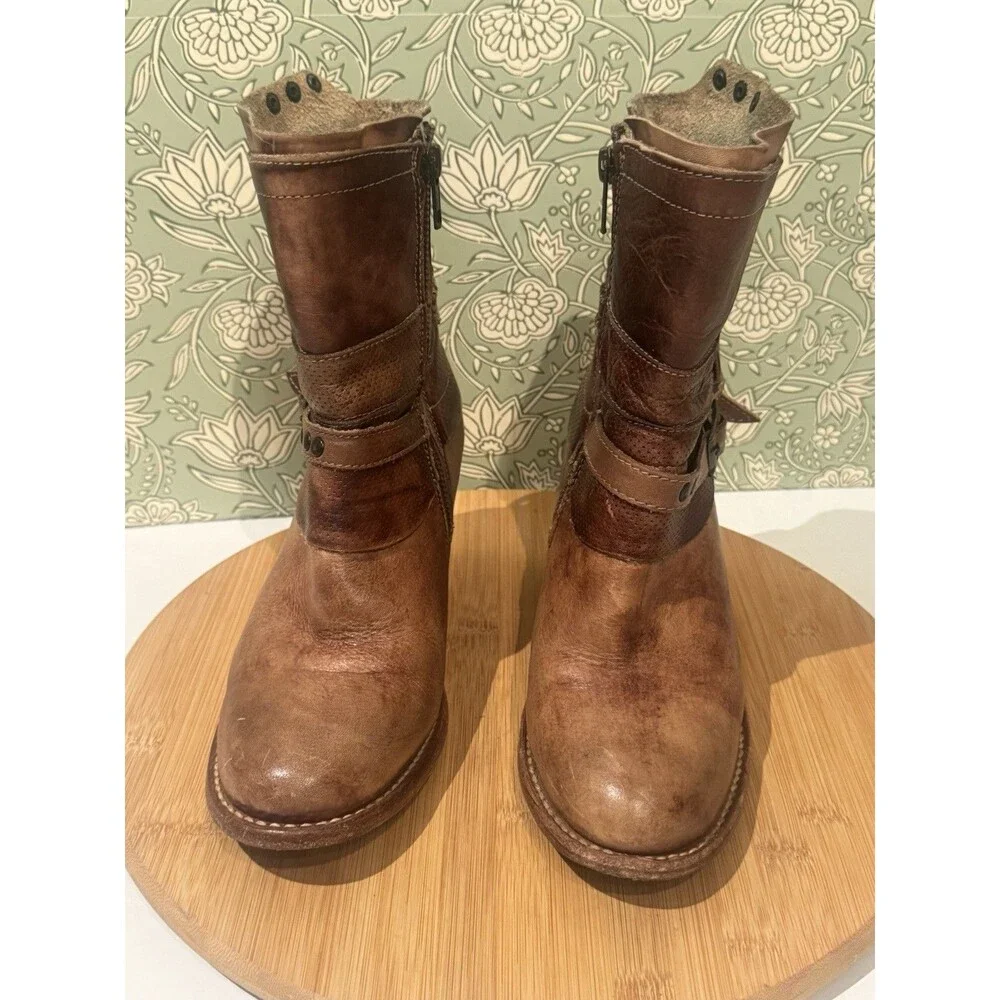 Bed Stu Cobbler Distressed Style Ankle Soft Leather Brown Boots Women’s Sz 6